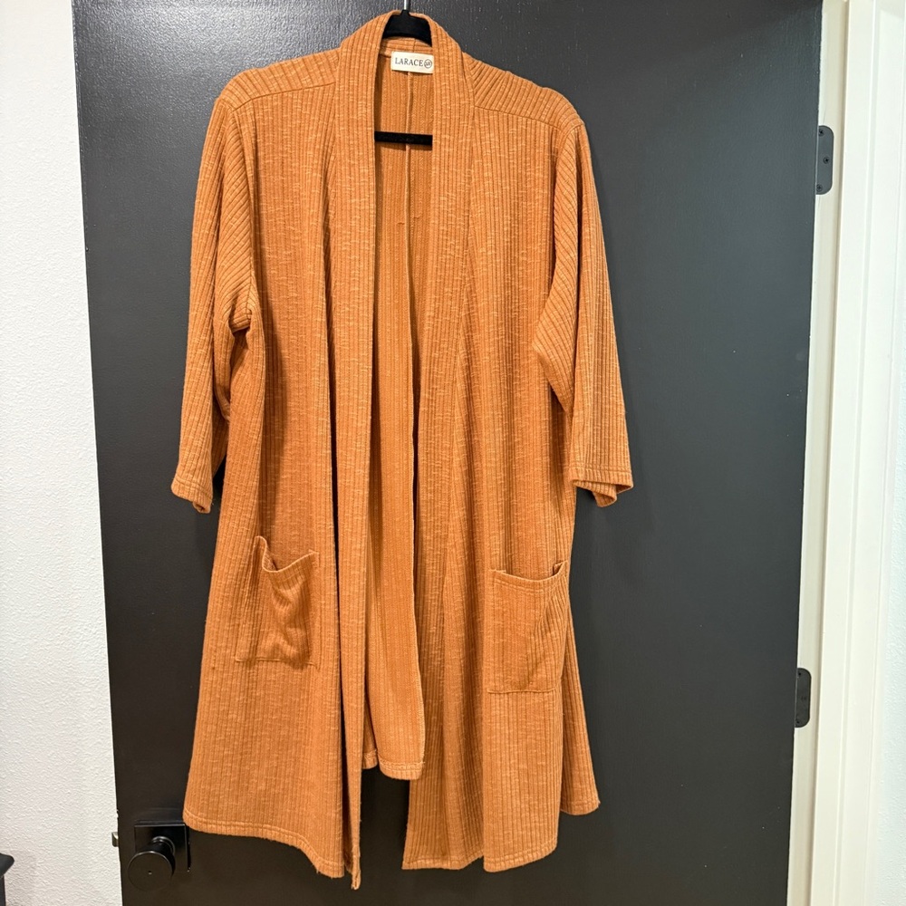 Larace Tan Ribbed Cardigan